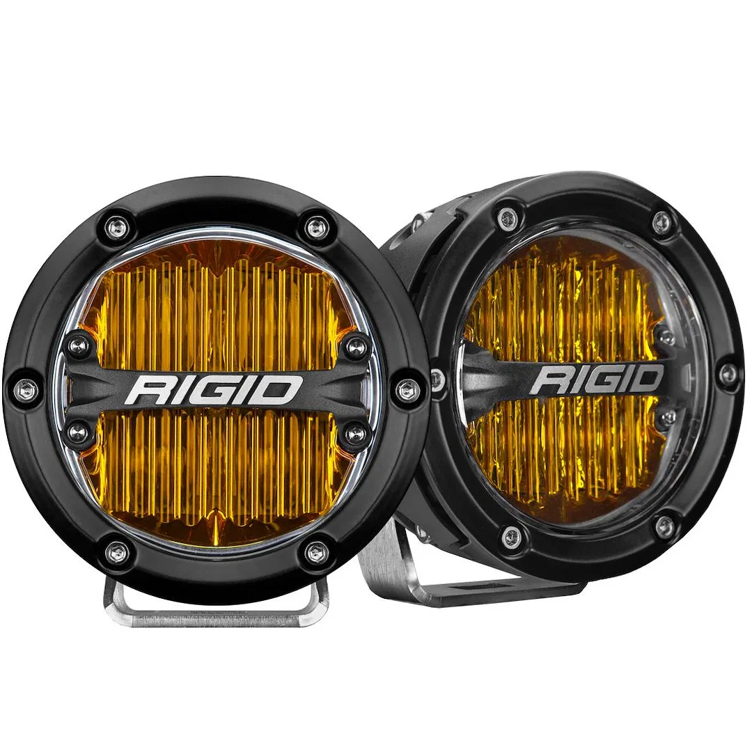 36121 – RIGID IND Driving/ Fog Light, LED Bulb Yellow Bulbs 4 Inch Round 40 Watt Bulbs Amp Draw 2.86 AMP SAE Fog Beam...